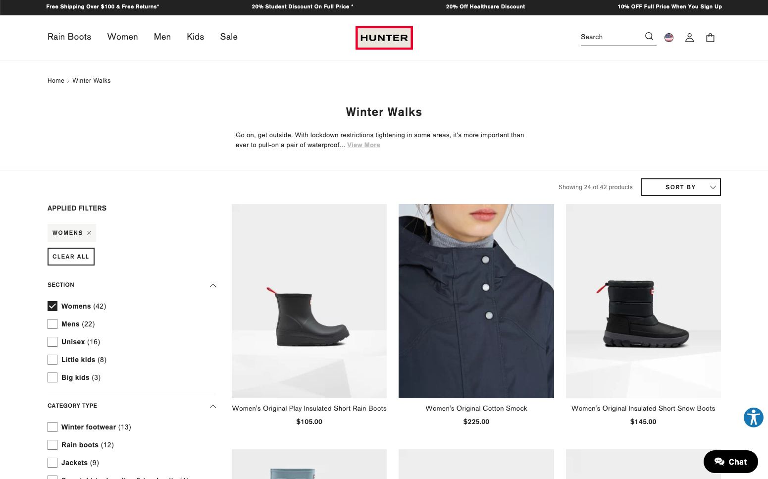 Site example a white and red retail clothing site.