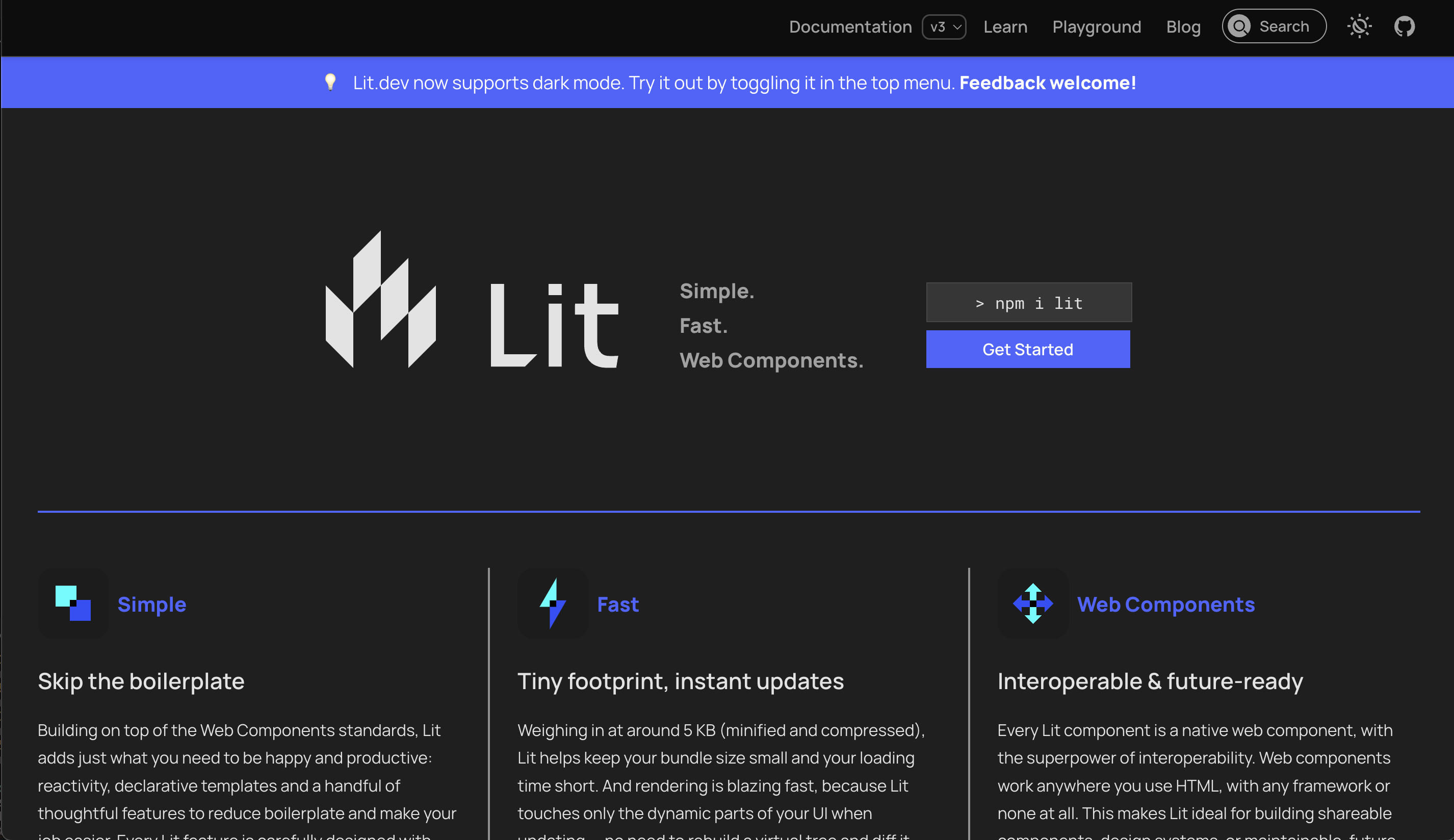 img of the frontpage of the Lit website.
