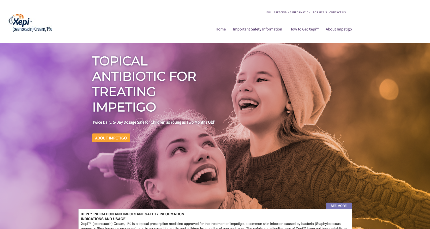 Site example a purple and white pharmaceutical site.
